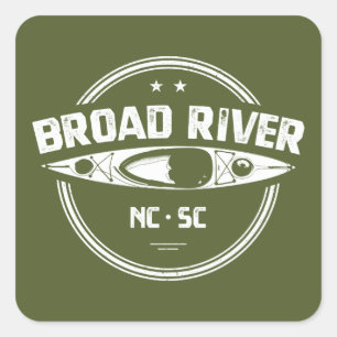 Adesivo Quadrado Broad River North Carolina do Sul Kayaking