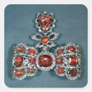 Adesivo Quadrado Broche do arco ajustado com brilhante