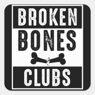Adesivo Quadrado Broken Bones Club
