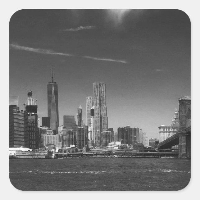 Adesivo Quadrado Brooklyn Preto Panorâmico (Frente)