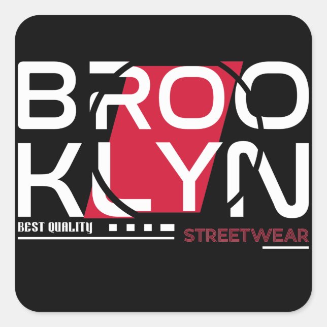 Adesivo Quadrado Brooklyn Urban Streetwear Art (Frente)