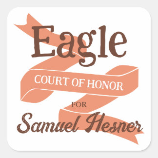 Adesivo Quadrado Brown, Terracotta Eagle Scout Court of Honor Party