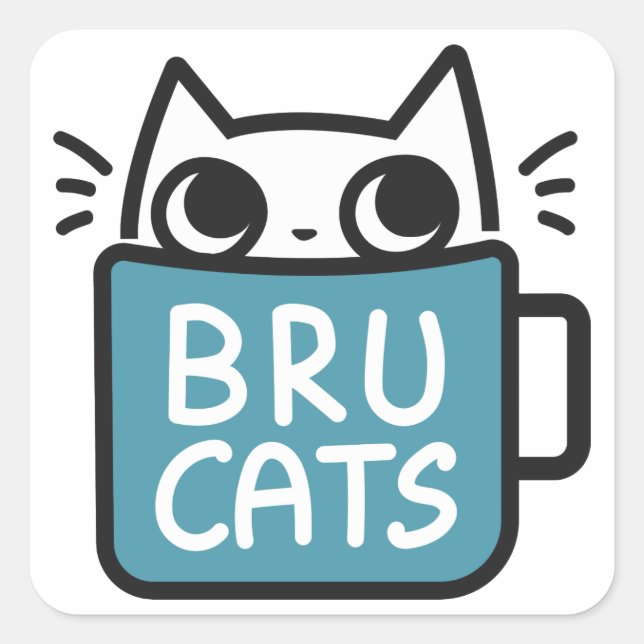Adesivo Quadrado Bru Cats Stickers (Frente)
