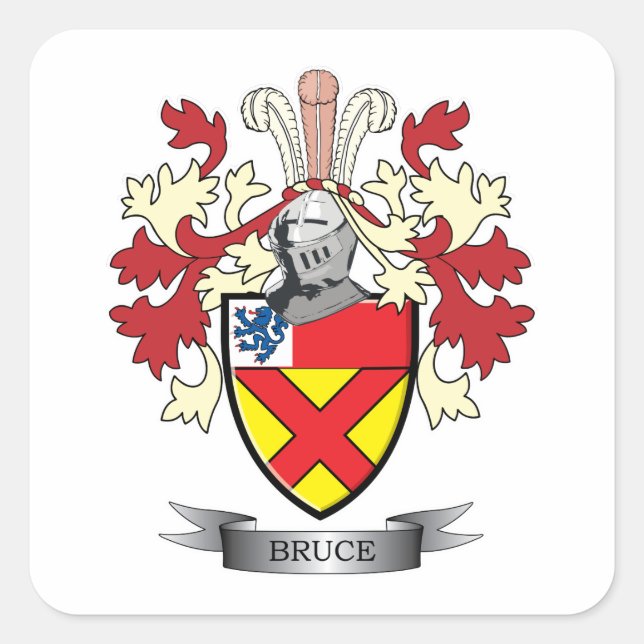 Adesivo Quadrado Bruce Family Crest Casaco de Armas (Frente)