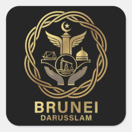 Adesivo Quadrado Brunei Darusslam Sudeste Asiático