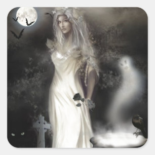 Adesivo Quadrado Bruxa do Dia das Bruxas