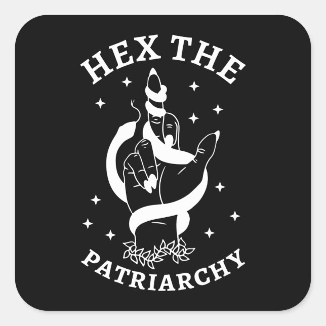 Adesivo Quadrado Bruxa Feminista - Hex O Patriarcado III (Frente)