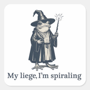 Adesivo Quadrado Bruxo Sapo Ansioso Engraçado ADHD Neurodiversidade