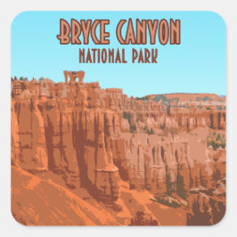 Adesivo Quadrado Bryce Canyon National Park Utah Vintage