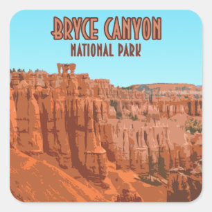 Adesivo Quadrado Bryce Canyon National Park Utah Vintage