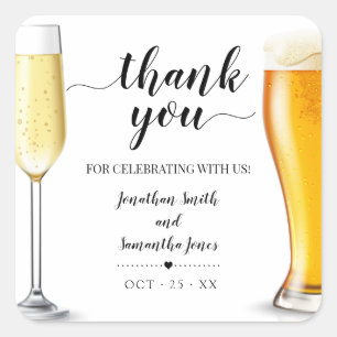 Adesivo Quadrado Bubbles e brechas Obrigado casamento minimalista