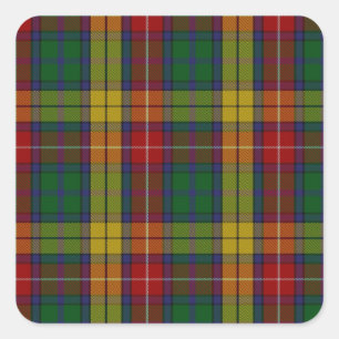 Adesivo Quadrado Buchanan Clan Family Tartan