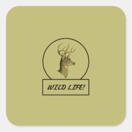 Adesivo Quadrado Buck Head Dark Khaki Stickers