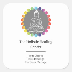 Adesivo Quadrado Buda Chakras Arco-íris Espiritual Metafísico Yoga