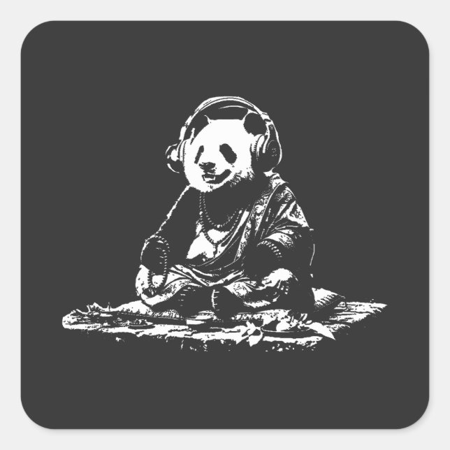 Adesivo Quadrado Buda Panda (Frente)