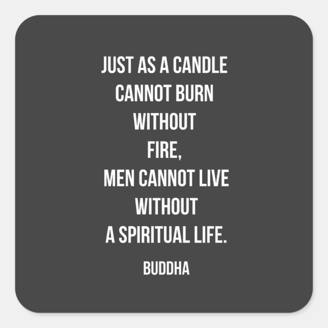 Adesivo Quadrado Buddha Candle Spirit Quote (Frente)