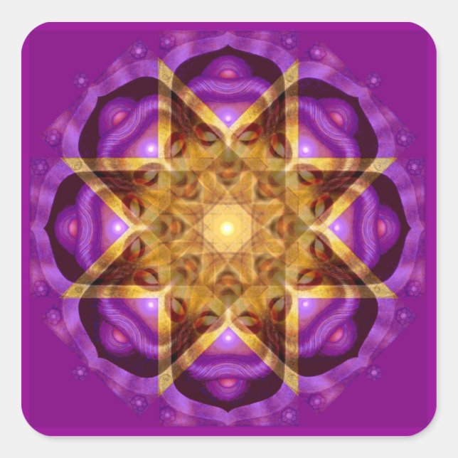 Adesivo Quadrado Buddha Mandala Art (Frente)
