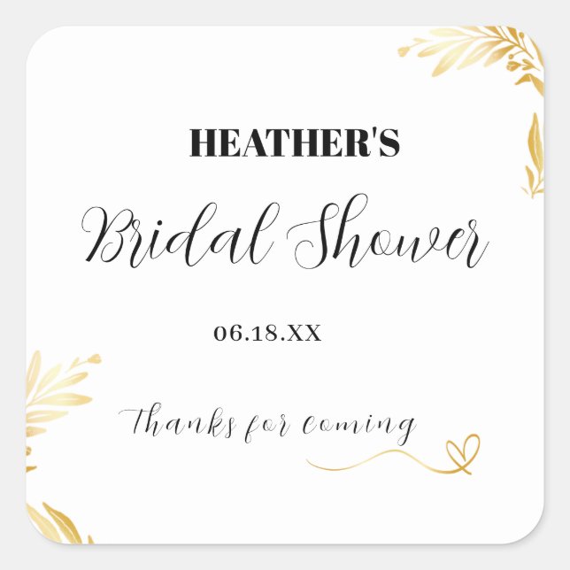 Adesivo Quadrado Budget rústico Ducha dorada Bridgerton, gold (Frente)