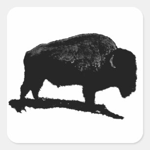 Adesivo Quadrado Buffalo Preto e Branco