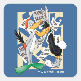 Adesivo Quadrado BUGS BUNNY™ & DAFFY DUCK™ Prontos para a Temporada