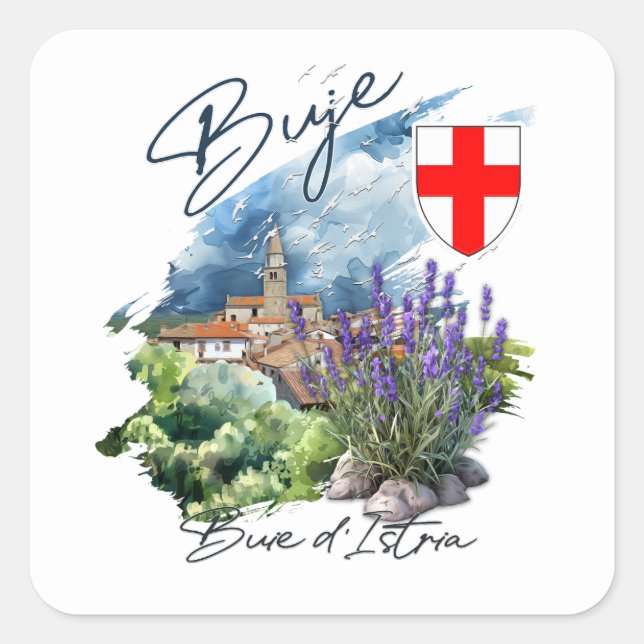 Adesivo Quadrado Buje Croácia (Frente)