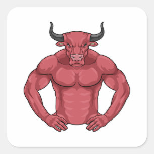 Adesivo Quadrado Bull como Bodybuilder extreme