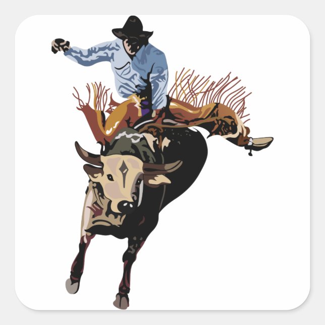 Adesivo Quadrado Bull Rider (Frente)