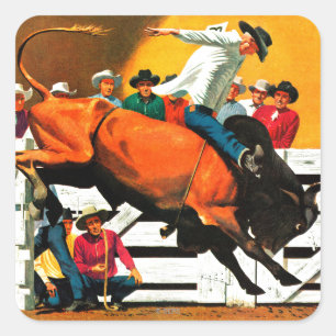 Adesivo Quadrado Bull Riding by Fred Ludekens
