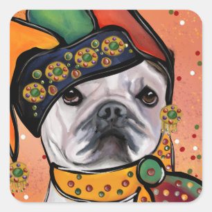 Adesivo Quadrado Bulldog