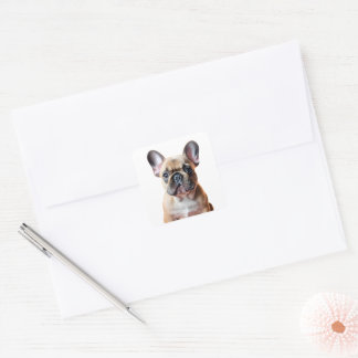Adesivo Quadrado Bulldog Francês Cachorrinho Fofinho Pet Frenchie