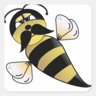 Adesivo Quadrado Bumble Bee com bigode