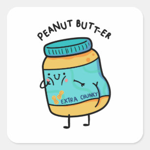 Adesivo Quadrado Bumbum de amendoim Pun Sticker