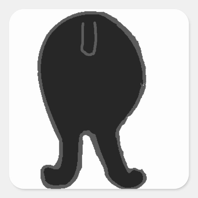 Adesivo Quadrado bumbum de poodle preto (Frente)