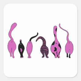 Adesivo Quadrado Bumbuns de Gato Roxo
