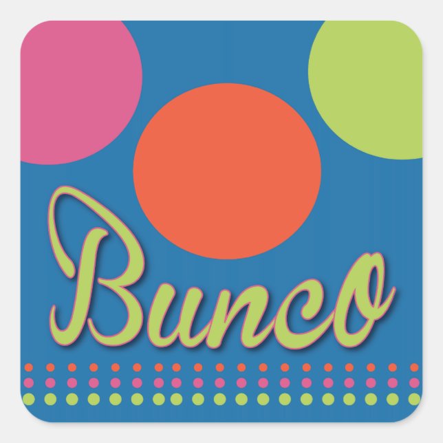 Adesivo Quadrado Bunco com Ponto Sticker (Frente)