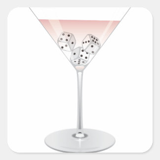 Adesivo Quadrado Bunco Martini Cocktail