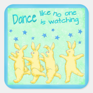 Adesivo Quadrado Bunnies Dançam Como se ninguém estivesse assistind