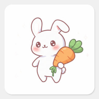 Adesivo Quadrado Bunny & Balloon – Sweet Kawaii Style
