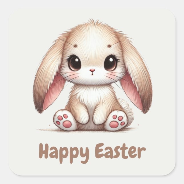 Adesivo Quadrado Bunny Eared Wonder (Frente)