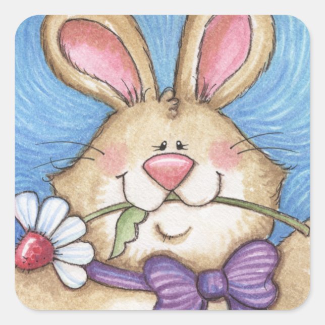 Adesivo Quadrado Bunny - Stickers (Frente)