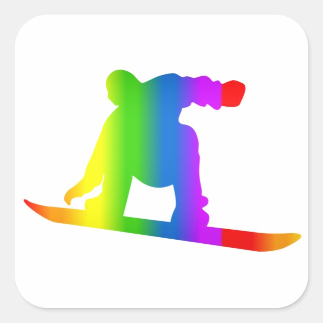 Adesivo Quadrado Bunter Snowboard Regenbogen Sticker (Frente)