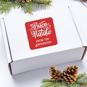 Adesivo Quadrado Buon Natale Felry Natal