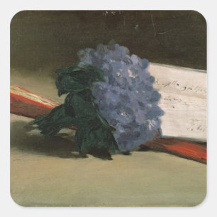 Adesivo Quadrado Buquê das violetas, 1872 de Manet  