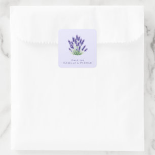 Adesivo Quadrado Buquê de Lavanda em Aquarela Suave