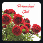 Adesivo Quadrado Buquê de Rosas Vermelhas Elegantes com Monograma<br><div class="desc">Adicione um toque pessoal aos seus artesanatos, presentes ou papelaria com esses adesivos deslumbrantes que apresentam um lindo buquê de rosas e texto personalizável. Personalize o texto com nome, iniciais, mensagem ou citação. Perfeitos para casamentos, aniversários ou uso diário, esses adesivos elegantes combinam beleza e romance com charme floral atemporal....</div>