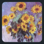 Adesivo Quadrado Buquê de Sunflower por Claude Monet, Vintage Art<br><div class="desc">Buquê de Girassóis (1881) por Claude Monet é uma pintura impressionista de arte floral morta. Flores amarelas florescentes do jardim. Um buquê do girassol da época de verão em um vaso. Sobre o artista: Claude Monet (1840-1926) foi o fundador do movimento de pintura impressionista francês, com a maioria de suas...</div>