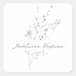 Adesivo Quadrado buquê delicado de flores silvestres