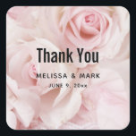 Adesivo Quadrado Buquê Elegante de Rosas Rosa Vintage<br><div class="desc">Evento Agradeço aos adesivos a fotografia de um buquê de rosas cor-de-rosa. Vintage elegance.</div>