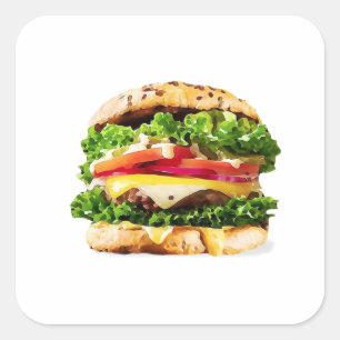 Adesivo Quadrado Burger
