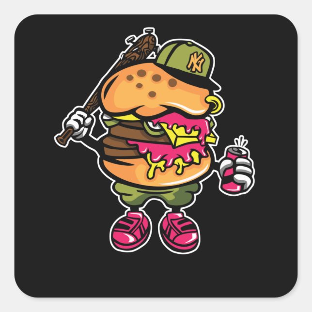 Adesivo Quadrado Burger Bastard (Frente)